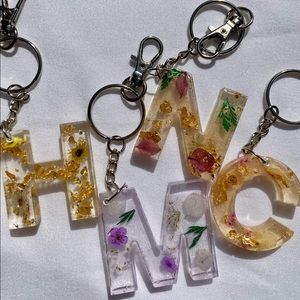 Resin Flower Keychains